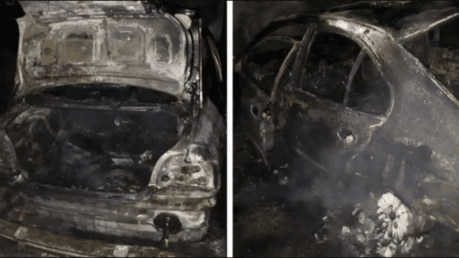 Automobilul unui tânăr din Hîncești a luat foc din mers