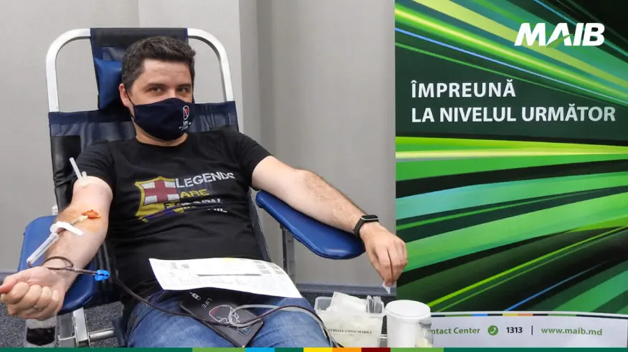 MAIB salvează vieți: 43 de angajați au donat 22 de litri de sânge și plasmă