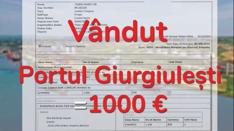 Exclusiv! Tranzacția BOMBĂ a anului 2021. BERD a cumpărat portul Giurgiulești cu 1000 de Euro. DOC