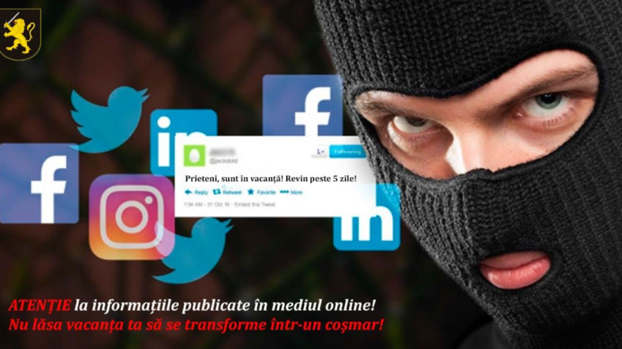 Pleci în vacanță? Nu le oferi hoților informații despre faptul că lipsești de acasă
