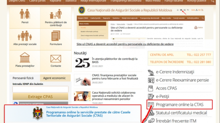 Pentru toate prestaţiile sociale vă puteți programa în regim online la CTAS. Care este programul de lucru