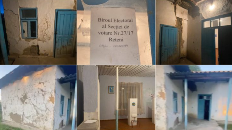 FOTO O secție de votare din Rîșcani, riscă să se PRĂBUȘEASCĂ peste alegători! Arată mai strașnic decât o casă părăsită