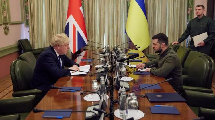 VIDEO Vizită după vizită! Zelenski îl primește din nou pe Johnson la Kiev
