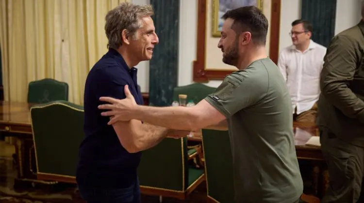 FOTO, VIDEO Ben Stiller s-a văzut cu liderul de la Kiev. Actorul de la Hollywood l-a numit pe Zelenski eroul său