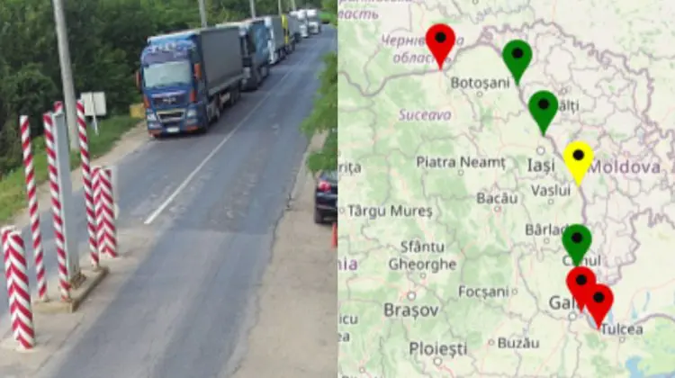 FOTO, VIDEO Serviciul Vamal: Circa 100 de camioane, în rând la Sculeni. Îndemnul oferit de autorități transportatorilor