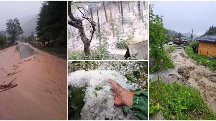 VIDEO Puhoaie de apă și grindină cât oul de prepeliță peste Prut! Ce localități au fost afectate