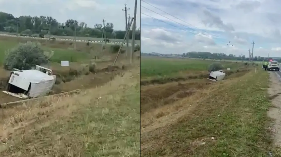 VIDEO Născut în camașă! Un tânăr a scăpat ca prin minune după ce s-a izbit cu microbuzul de un pilon electric
