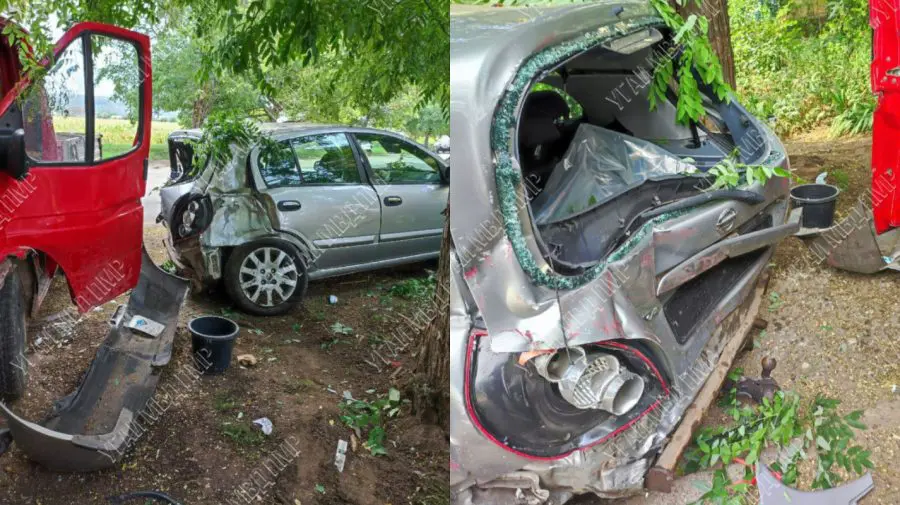 FOTO Povestea unui accident: Trei persoane s-au făcut nevăzute, inclusiv una cu răni, iar 2 mașini au fost distruse