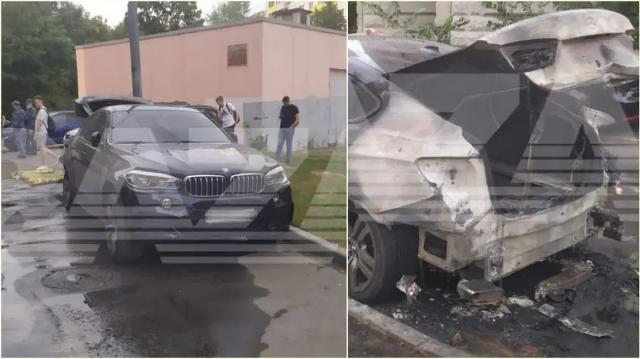 Un BMW X6 al unui oficial rus, responsabil de cenzurarea presei, ar fi fost incendiată la Moscova