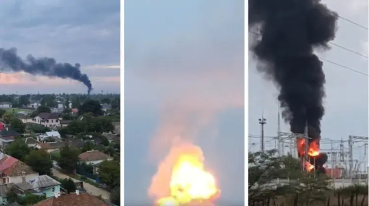 VIDEO Crimeea, zguduită de noi explozii la un depozit cu muniție rusească. Moscova spune că de vină este un incendiu