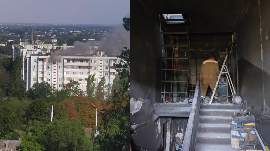 VIDEO S-a jucat cu focul! Isprava unei fetițe de la Bender a lăsat fără apartamente zeci de persoane