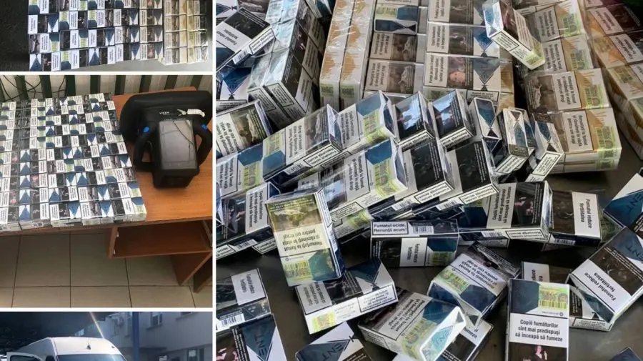 FOTO Ilegalitate la Cahul! Un microbuz ticsit cu țigări intenționa să părăsească țara