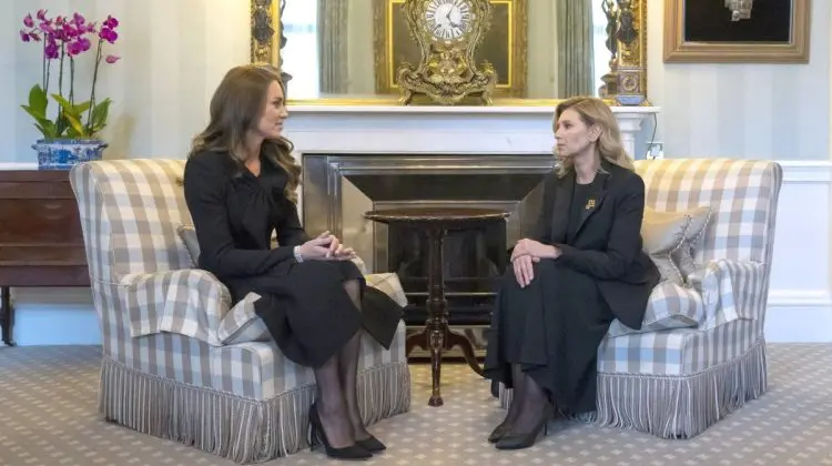 VIDEO Olena Zelenska, primită de Prințesa Catherine la Palatul Buckingham. Va reprezenta Ucraina în absența soțului său