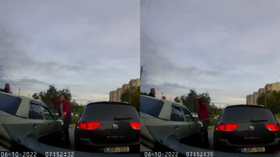 VIDEO Ceartă matinală! Zeci de mașini din sectorul Ciocana au fost nevoite să aștepte în trafic, din cauza unui șofer