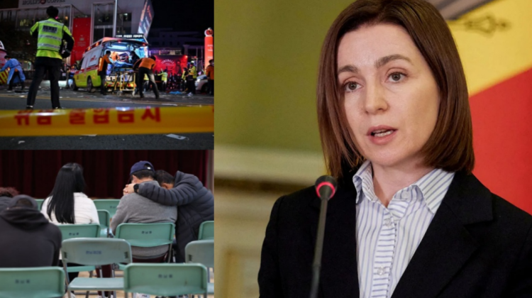 Maia Sandu, profund întristată de tragedia de la Seul, unde au decedat 151 de persoane de la îmbulzeală