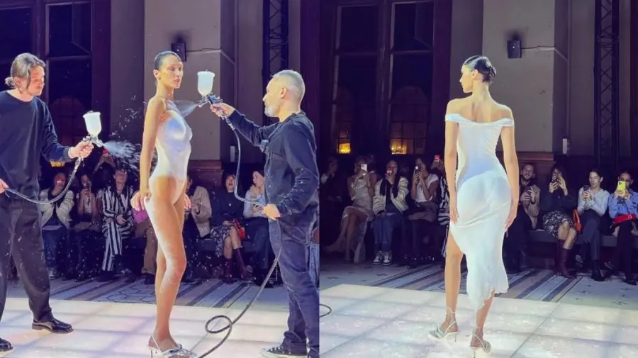 VIDEO Rochie în 15 minute, dintr-un lichid! Momentul incredibil care a revoluționat Săptămâna Modei la Paris