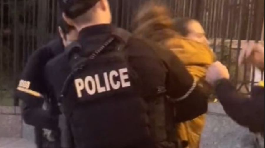 VIDEO O suporteră a Rusiei a scuipat polițiștii la un miting pro-Ucraina din Washington