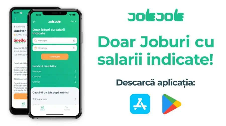 În Moldova a apărut prima aplicație de căutare a joburilor, în care salariile sunt mereu indicate