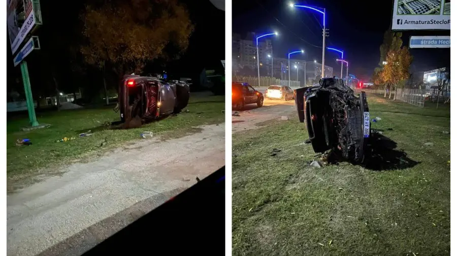 FOTO Un bărbat și-a făcut zob mașina, iar apoi a fugit de la fața locului! Este căutat de poliție