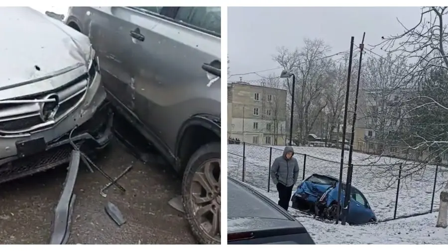 VIDEO Trei mașini s-au tamponat violent, în Capitală! Una a „zburat” într-un gard