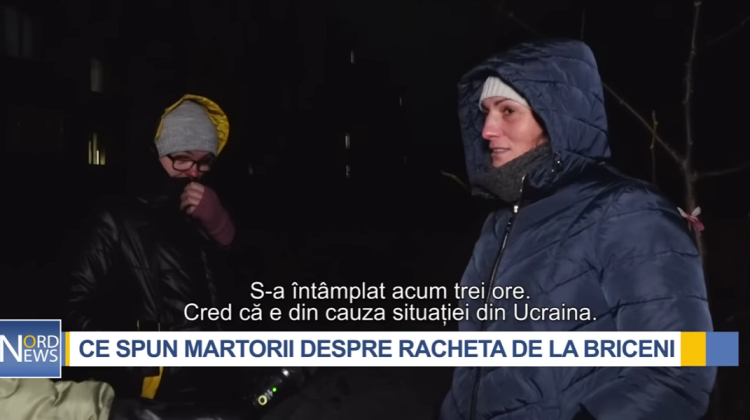VIDEO Mărturii din Briceni, unde a fost găsită racheta: În depărate s-a văzut un tub lung care se învârtea, căzând jos