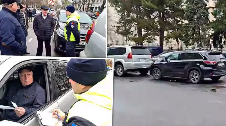 FOTO Le-au arătat locul… de parcare?! Șoferii din delegația lui Ignatiev, amendați