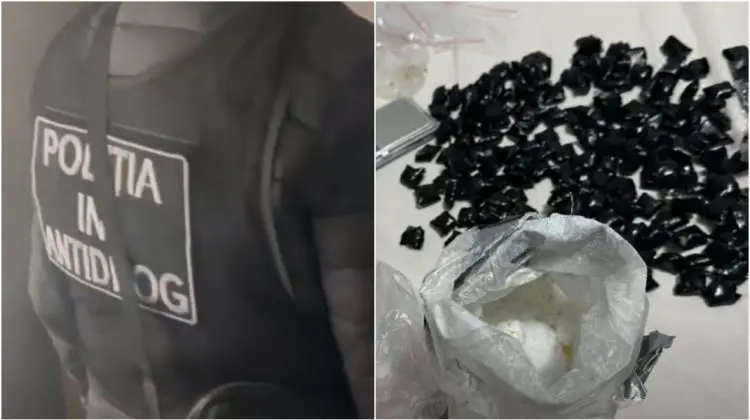 VIDEO Captură impresionantă de droguri: Polițiștii au reținut doi tineri dintr-un grup criminal