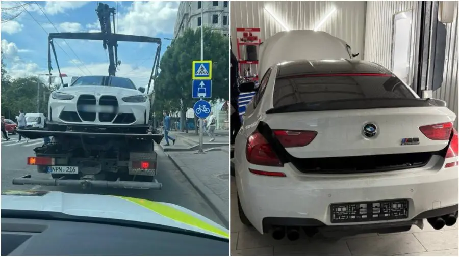 VIDEO Drifturi nocturne la Buiucani: Trei tineri au fost prinși și amendați de polițiști