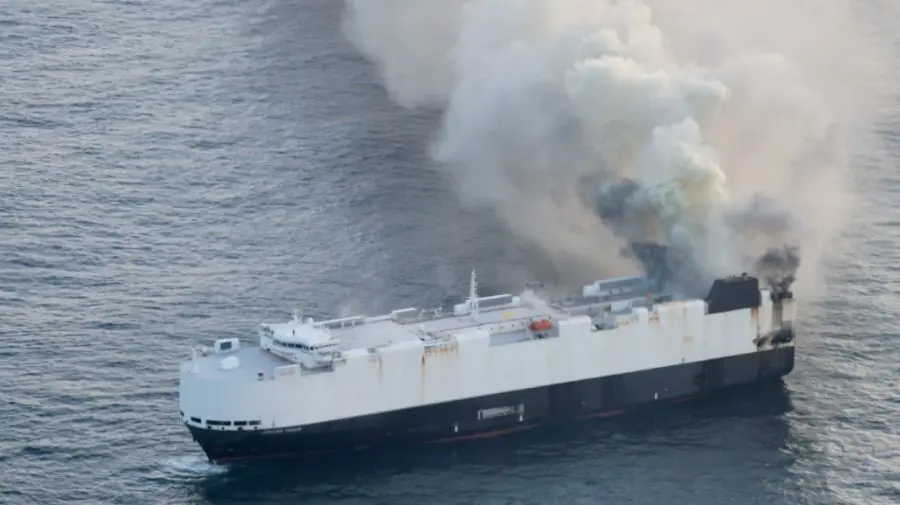 O navă cu 3.000 de vehicule s-a scufundat în Oceanul Pacific. Morning Midas ardea de 3 săptămâni