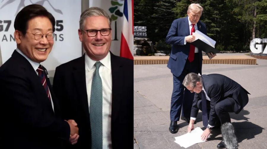 Momente jenante la G7 pentru premierul Starmer: Ba-i strânge foile lui Trump, ba-l confundă pe președintele sud-coreean