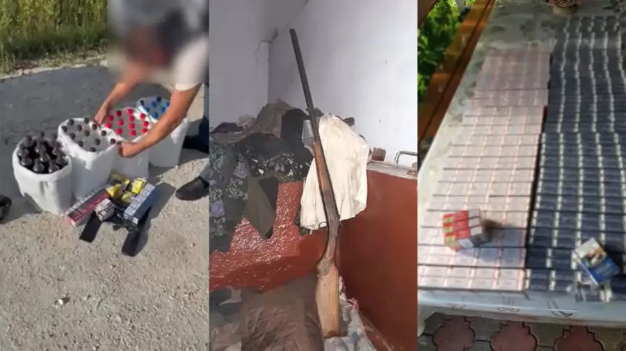 VIDEO Țigări, alcool și arme, găsite la trei persoane din nordul țării. Destinația produselor: piețele locale