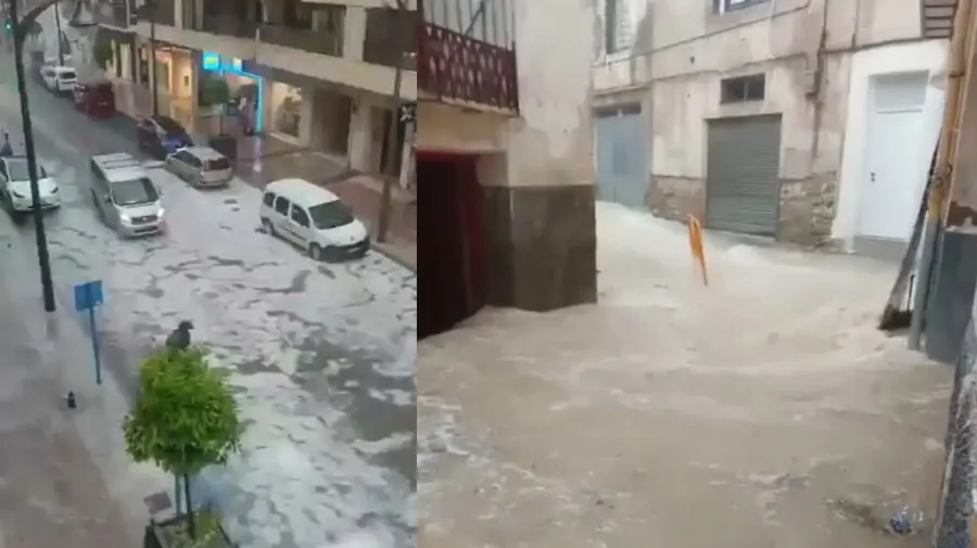 VIDEO Spania a fost lovită de furtuni și inundații: gheață pe străzi, copaci rupți și mașini luate de ape