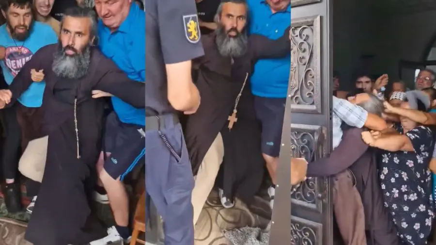 STOP CADRU Un preot din nordul țării, tras de păr și scos cu forța din biserică