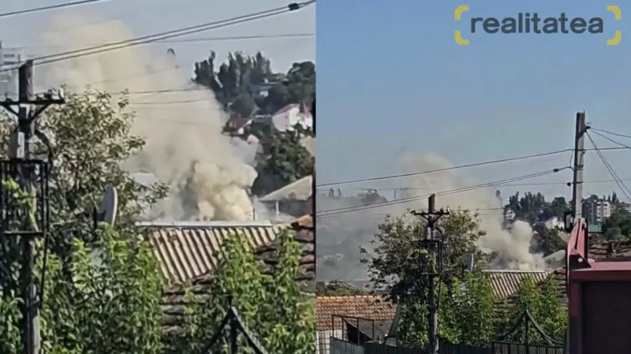 VIDEO Incendiu la Durlești. Trei echipe de pompieri lucrează la fața locului