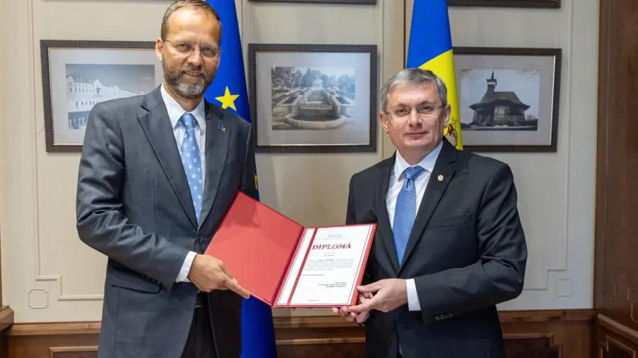 Igor Grosu, întrevedere de rămas-bun cu ambasadorul UE la Chișinău, Jānis Mažeiks