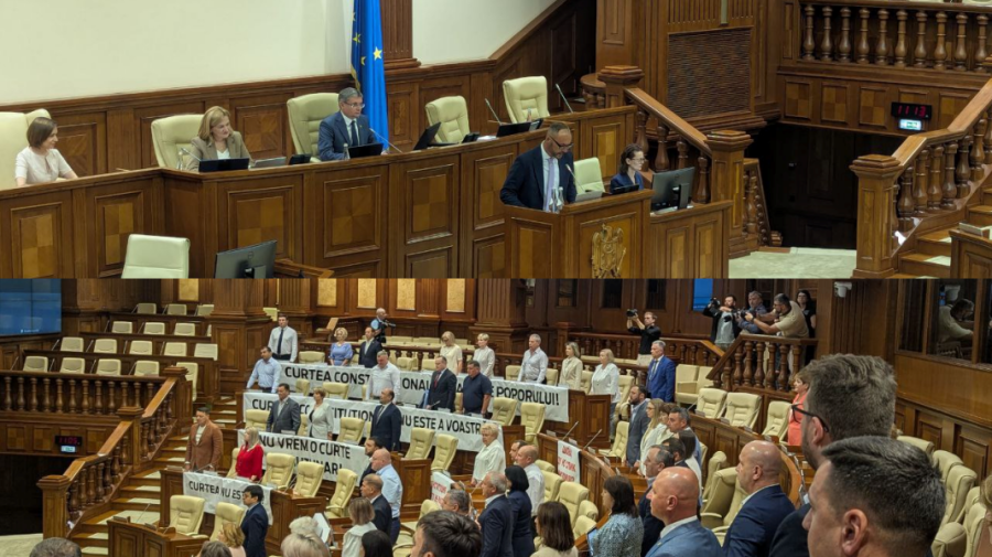 VIDEO Cei cinci noi judecători ai Curții Constituționale au depus jurământul în Parlament – scandări vs. aplauze