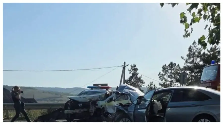 VIDEO Accident rutier grav cu o mașină de poliție la Pepeni, Sîngerei 
