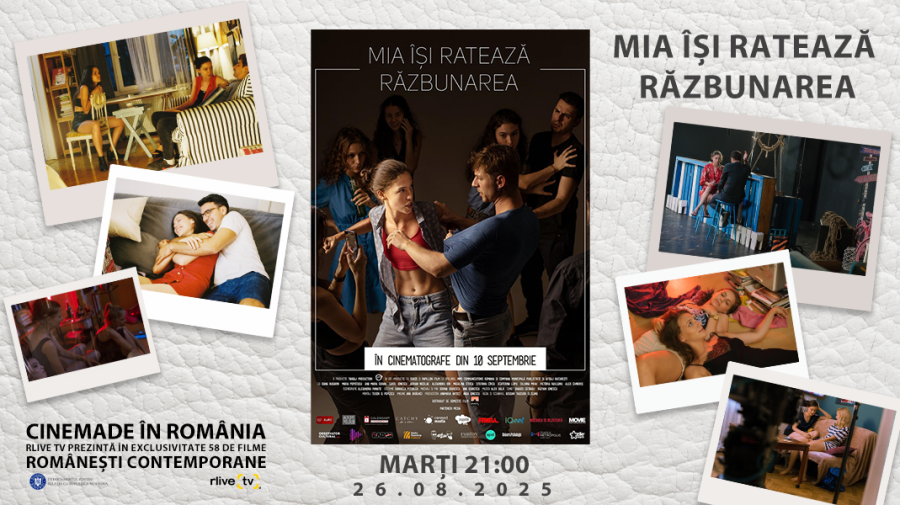CineMADE in Romania: Filmul „Mia își ratează răzbunarea” de Bogdan Theodor Olteanu, la 21:00, la RLIVE TV  