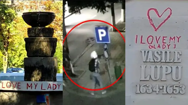 „Love my lady” pe monumentul lui Vasile Lupu. Acte de vandalism la Orhei, comise de un minor