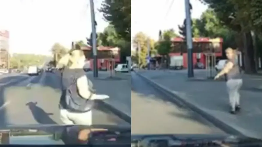 O femeie, la un pas să fie luată pe sus de o mașină. VIDEO cu momentul șocant