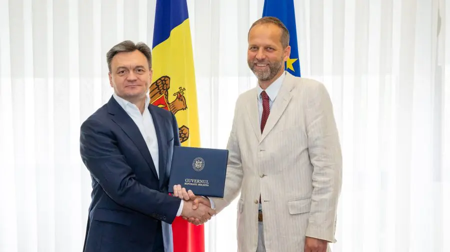 Ambasadorul UE la Chișinău, întrevedere cu Dorin Recean și Veronica Mihailov-Moraru, la final de mandat