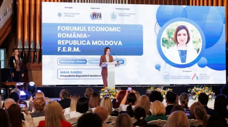 VIDEO Maia Sandu, la Forumul economic România-R. Moldova: „Chem mediul de afaceri să ne fie în continuare alături”