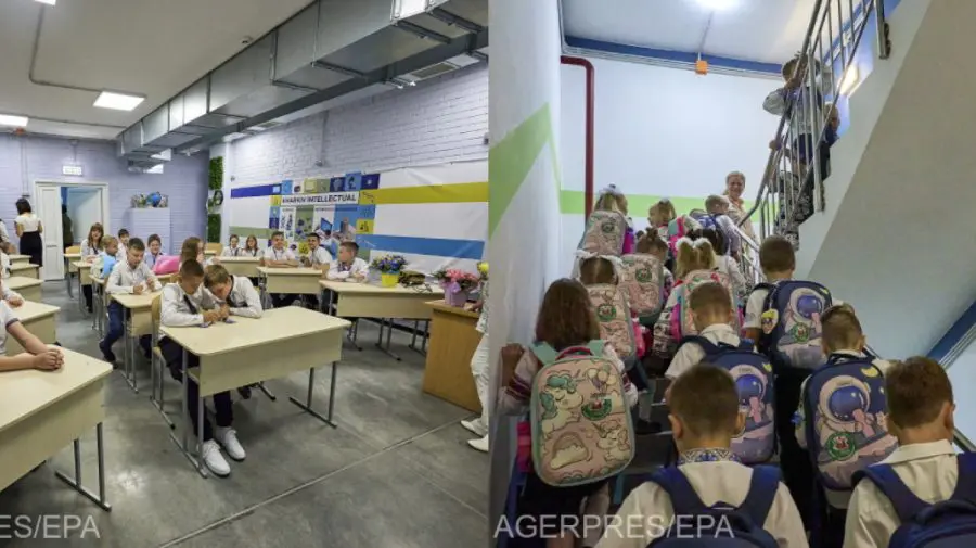 Copiii ucraineni au început anul școlar în săli subterane și stații de metrou