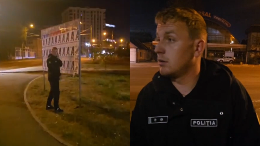 VIDEO Incident nocturn cu afișe electorale între Blocul „Alternativa” și poliția: „Șefu’, ce faceți?; le rup”