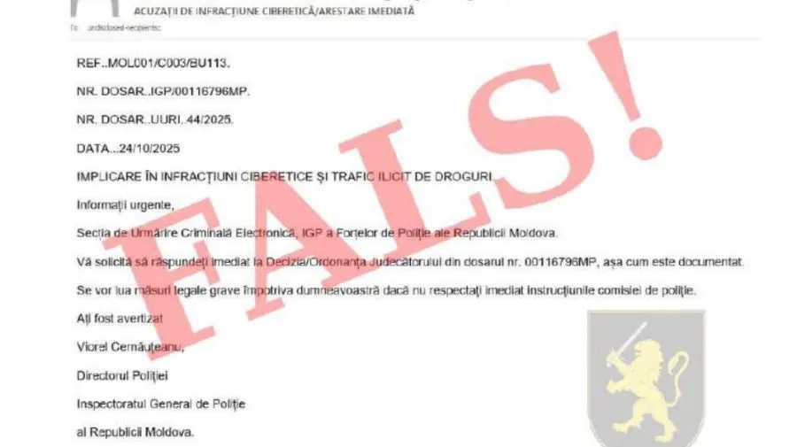 Citații false în numele Poliției: Atenție la mesajele primite pe e-mail!
