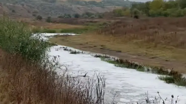 Poluare pe râul Răut? Inspectoratul de Mediu analizează spuma suspectă formată după ploi