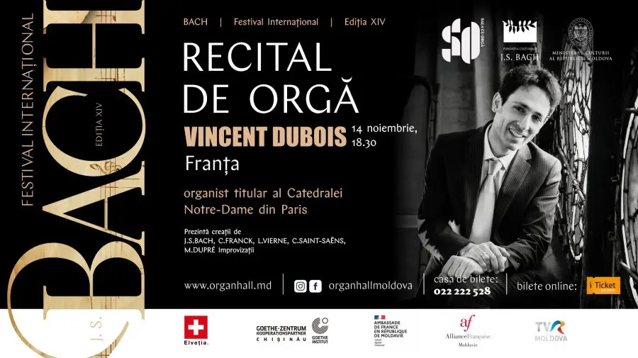 Sala cu Orgă prezintă Festivalul Internațional de Muzică „J.S. Bach”, ediția a XIV-a 