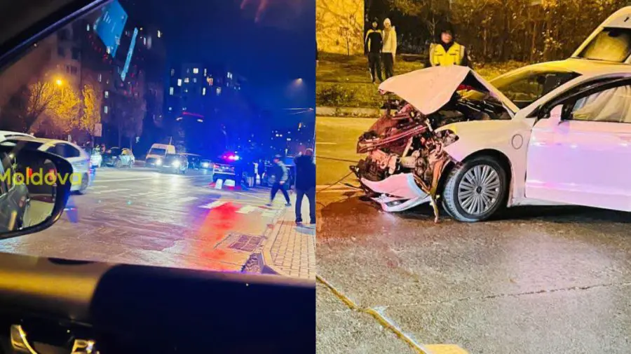 VIDEO Un șofer beat a lovit mai multe mașini în Chișinău. Un copil a ajuns la spital