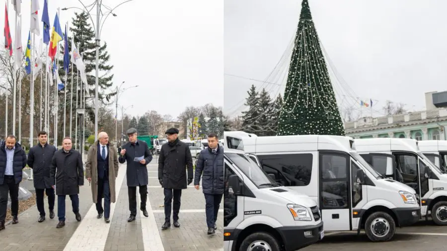 Alexandru Munteanu, la Ungheni. Guvernul a oferit 14 microbuze și o autospecială pentru colectarea deșeurilor