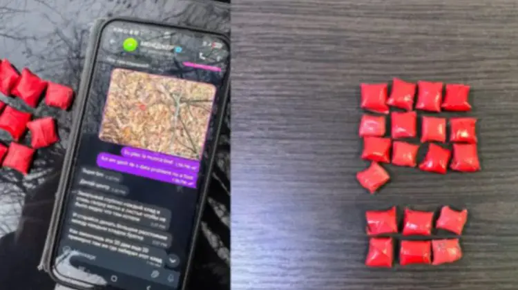 VIDEO Reținut în flagrant: Curier de droguri, depistat cu zeci de pachețele de PVP